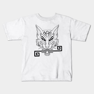 Kitsune fox mask with key Kids T-Shirt